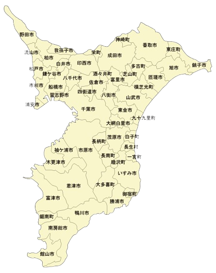 千葉県全域の放置車両撤去対応マップ